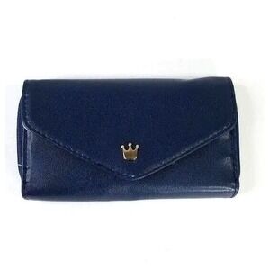 Donbook Crown Smart Porch Wallet Wristlet Navy Blue‎ Phone Clutch Purse Case